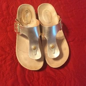 Women's Gold Sandals Sz 7